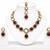 kundan wine color mehendi polish necklace set with earrings and maang tikka for bridal wedding jewelry