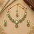 kundan mint green mehendi polish necklace set with earrings and maang tikka for bridal wedding jewelry