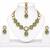 kundan mint green mehendi polish necklace set with earrings and maang tikka for bridal wedding jewelry