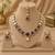 kundan wine color mehendi polish necklace set with earrings and maang tikka for bridal wedding jewelry