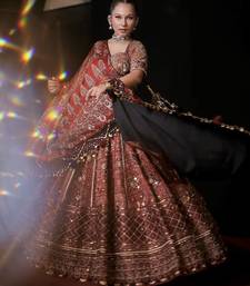 Rani Pink Navratri Mirror Work Lehenga Choli