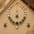 kundan green mehendi polish necklace set with earrings and maang tikka for bridal wedding jewelry