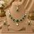 kundan green mehendi polish necklace set with earrings and maang tikka for bridal wedding jewelry