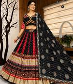 Black Navratri Mirror Work Lehenga Choli