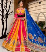 Yellow Navratri Mirror Work Lehenga Choli