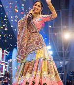 Pink Navratri Mirror Work Lehenga