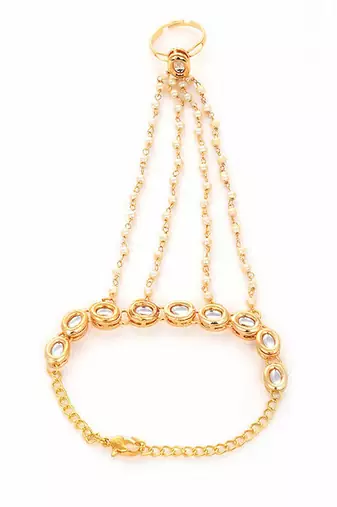 Gold Kundan haath-phool-hath-panja