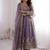 lavender color sequin embroidery silk blend gown set
