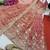 peach color sequin embroidery silk blend gown set