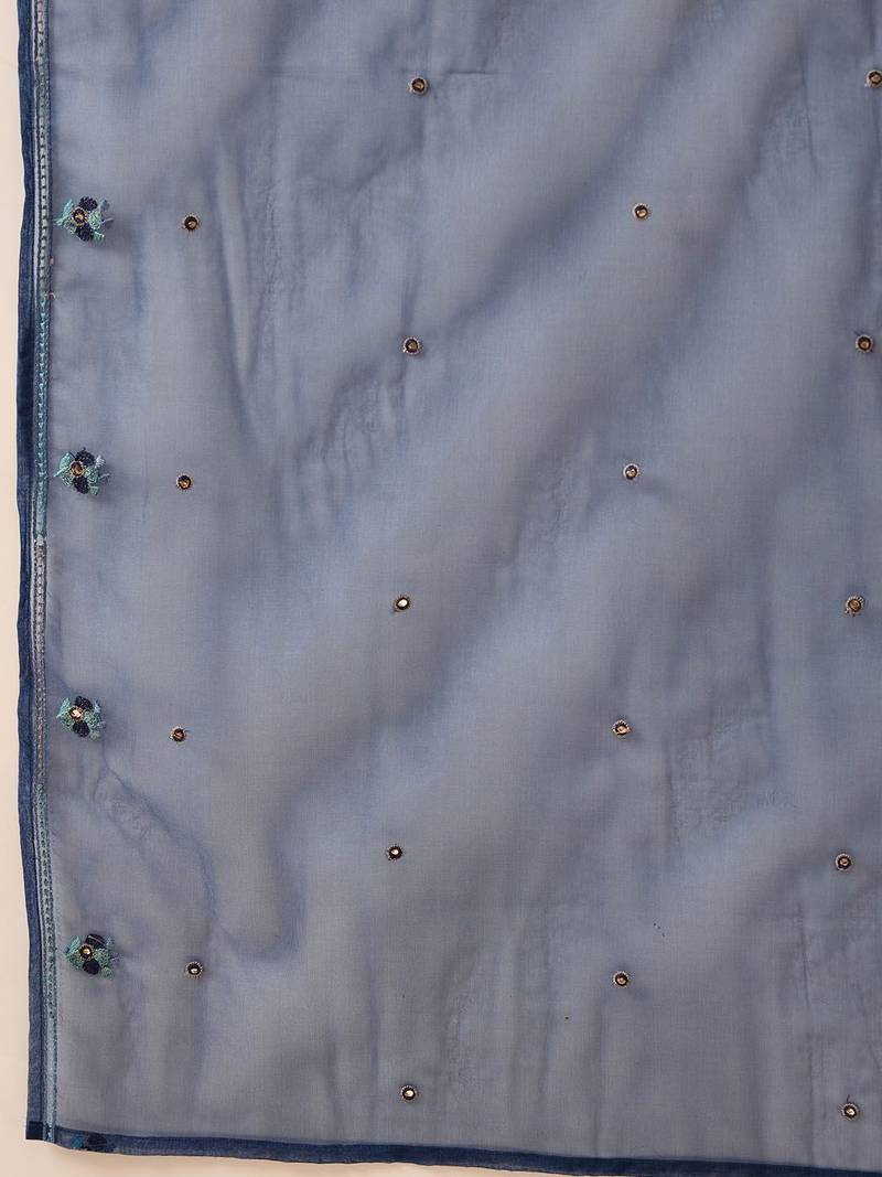 Women Floral Embroidered Regular Thread Work Kurta with Trousers & Dupatta