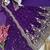 purple color sequin embroidery silk blend gown set