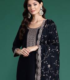 Ethnic Motifs Embroidered Regular Sequinned Kurta with Trousers & Dupatta