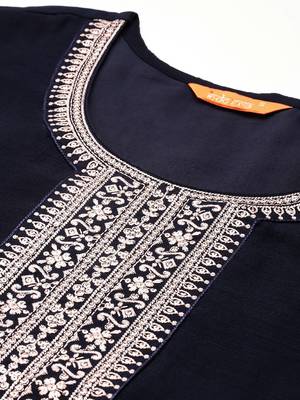 Ethnic Motifs Embroidered Regular Sequinned Kurta with Trousers & Dupatta 3