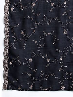 Ethnic Motifs Embroidered Regular Sequinned Kurta with Trousers & Dupatta 5