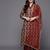 Women Maroon Floral Printed Sequinned Kurta with Palazzos & Dupatta