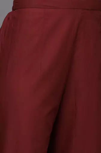 Women Maroon Floral Printed Sequinned Kurta with Palazzos & Dupatta