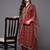 Women Maroon Floral Printed Sequinned Kurta with Palazzos & Dupatta