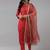 Women Red Ethnic Motifs Embroidered Sequinned Kurta with Trousers & With Dupatta