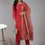 Women Red Ethnic Motifs Embroidered Sequinned Kurta with Trousers & With Dupatta