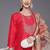 women fuchsia pink ethnic motifs yoke design kurta with trousers & dupatta