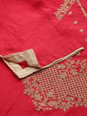 Women Fuchsia Pink Ethnic Motifs Yoke Design Kurta with Trousers & Dupatta 9