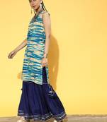 Ombre Cotton Blend Short Kurti with Sharara