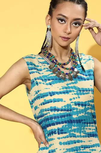Ombre Cotton Blend Short Kurti with Sharara