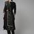 Women Black Liva Sequin Detail Kurta with Trousers & Dupatta