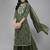 Women Green & White Bandhani Print Gotta Patti Kurta with Sharara & With Dupatta