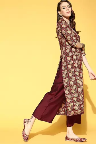 Floral Cotton Blend Kurta Set
