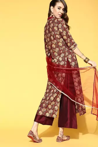 Floral Cotton Blend Kurta Set
