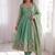 sea green color sequin embroidery silk blend gown set