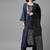Women Navy Blue & Golden Yoke Design Kurta with Trousers & Dupatta