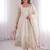 white color sequin embroidery silk blend gown set