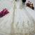 white color sequin embroidery silk blend gown set