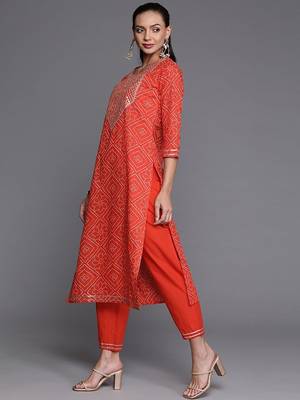 Bandhani Printed Sequined Kurta with Palazzos & Dupatta 5