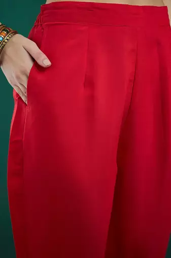 Floral Embroidered Regular Kurta With Trousers & Dupatta