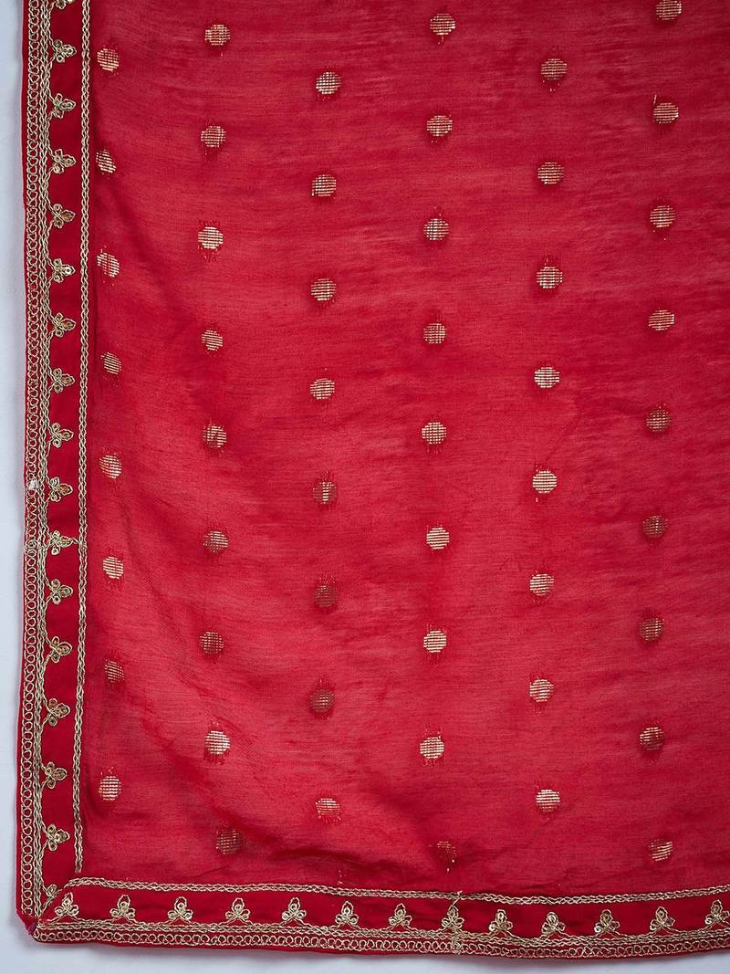Floral Embroidered Regular Kurta With Trousers & Dupatta