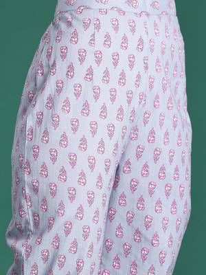 Floral Printed Pure Cotton Kurta with Trousers & Dupatta 3