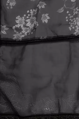 Women Black Floral Embroidered Beads Kurta with Trousers & Dupatta
