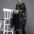 Women Black Floral Embroidered Beads Kurta with Trousers & Dupatta