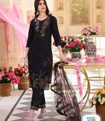 Floral Embroidered Regular Thread Work Kurta With Trousers & Dupatta