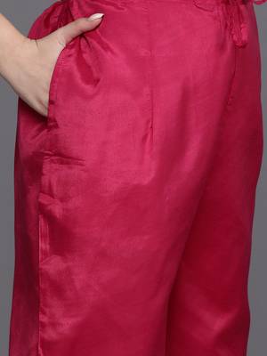 Embroidered Empire Sequinned Chanderi Silk Kurta with Trousers & Dupatta 4