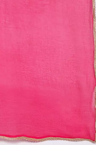Embroidered Empire Sequinned Chanderi Silk Kurta with Trousers & Dupatta
