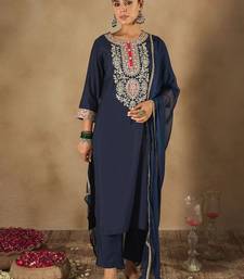Women Ethnic Motifs Yoke Design Regular Kurta with Trousers & Dupatta