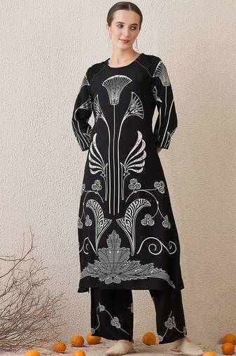 Women Floral Printed Regular Pure Cotton Kurta with Palazzos