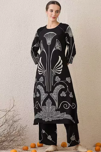 Women Floral Printed Regular Pure Cotton Kurta with Palazzos