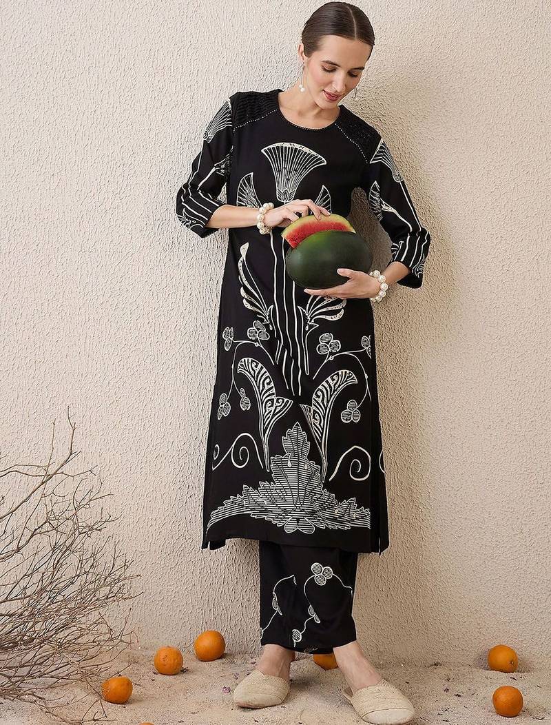Women Floral Printed Regular Pure Cotton Kurta with Palazzos