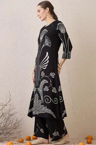 Women Floral Printed Regular Pure Cotton Kurta with Palazzos