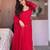 red color embroidery sequin work faux georgette gown set